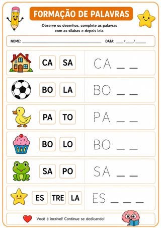 Atividade de formação de palavras
