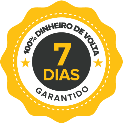 Selo: garantia de 7 dias, 100% do dinheiro de volta